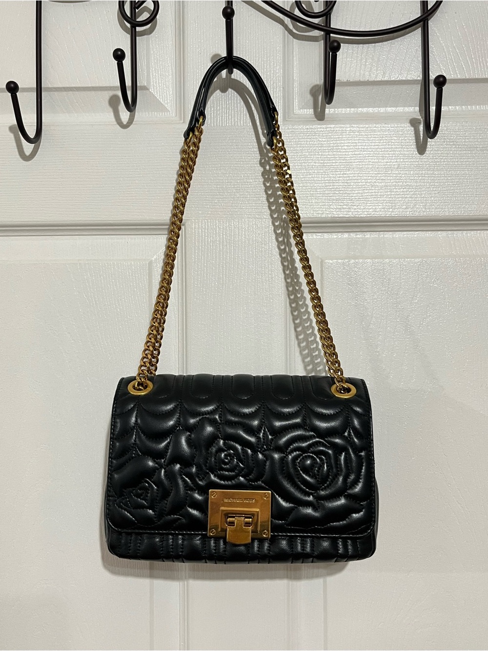 Michael Kors Vivianne Medium Shoulder Flap Bag with Floral Quilting